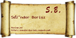 Sándor Borisz névjegykártya